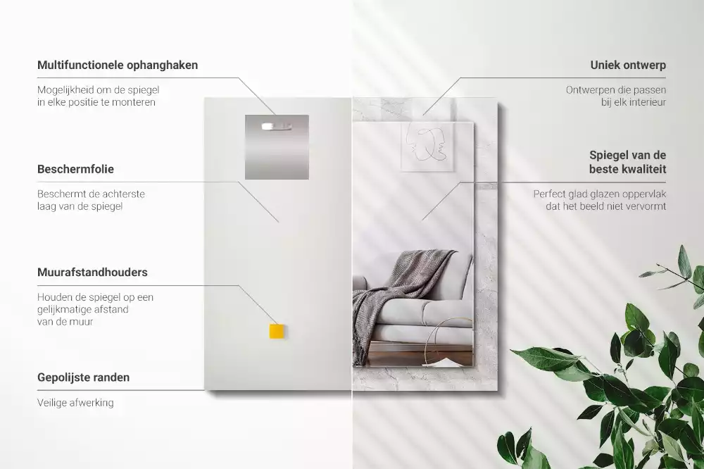 Espelho com moldura decorada Superfície de concreto rachada