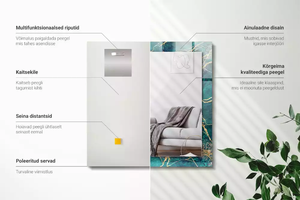 Espelho decorativo Mármore verde