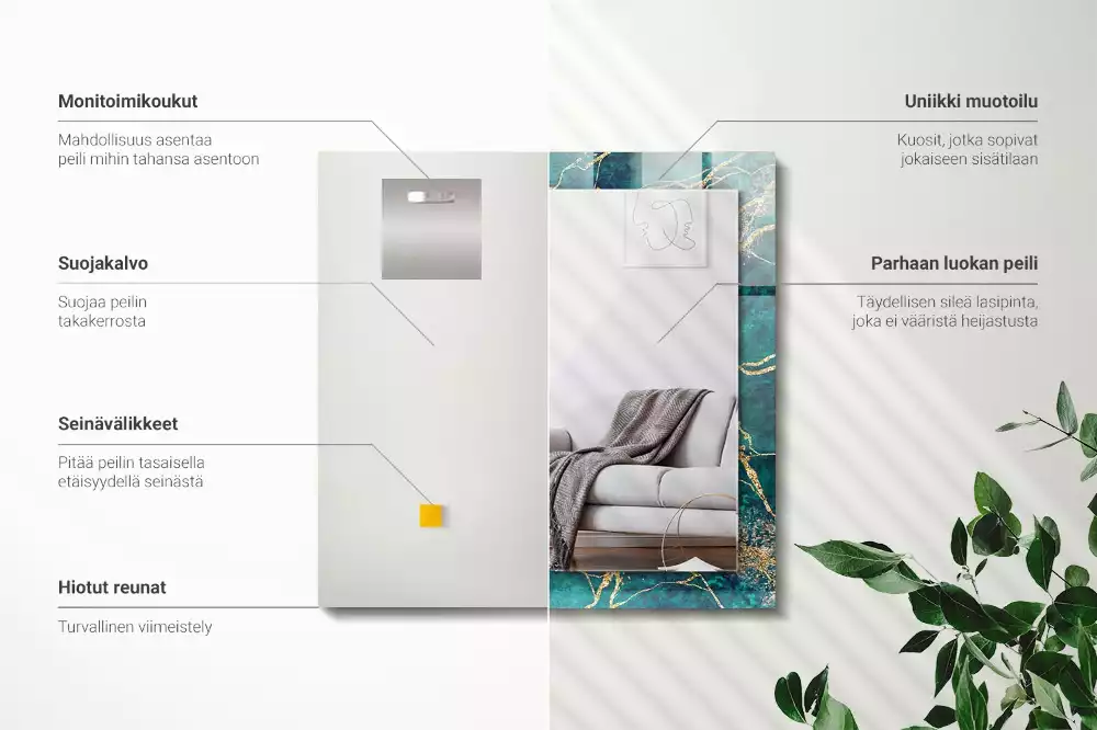 Espelho decorativo Mármore verde