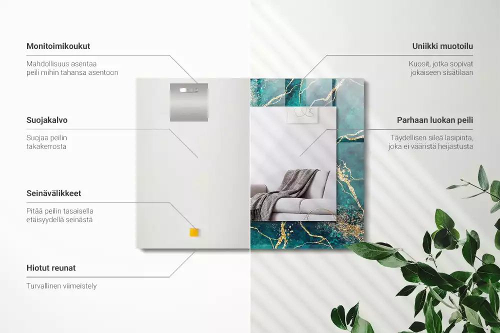 Espelho decorativo Mármore verde