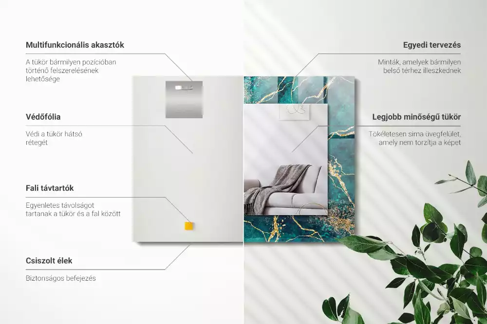 Espelho decorativo Mármore verde