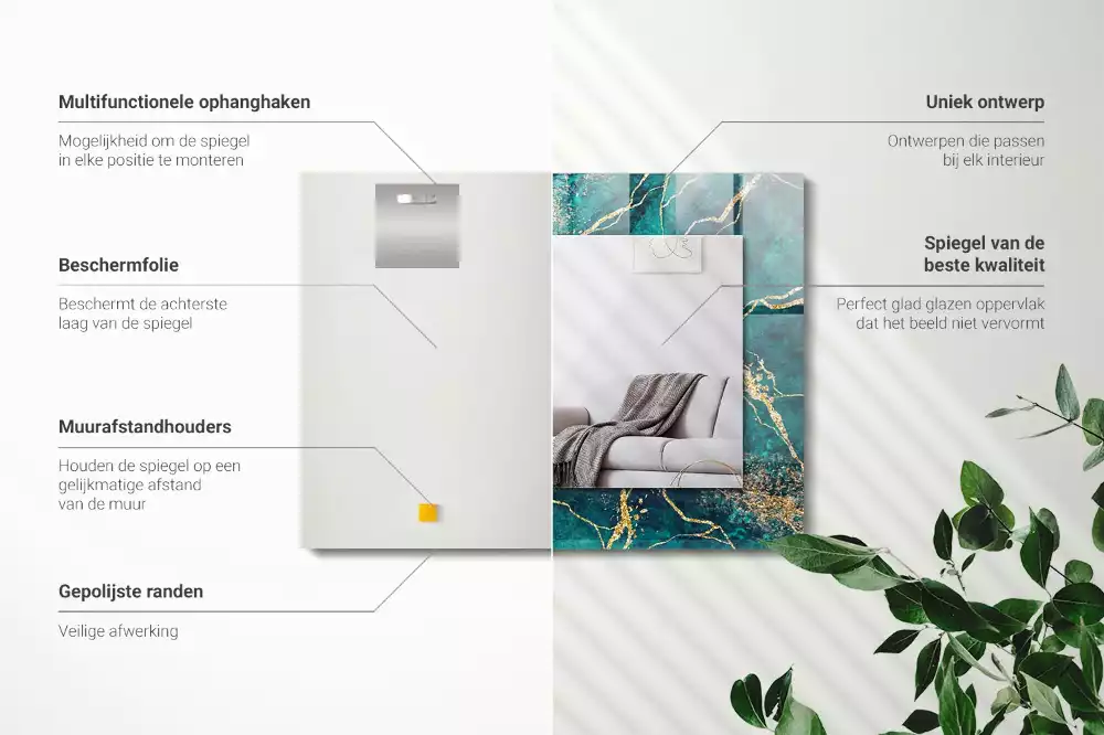 Espelho decorativo Mármore verde