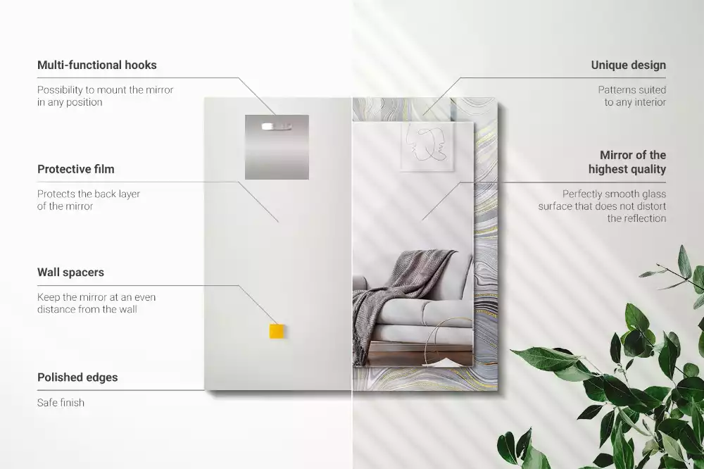 Espelho decorado Padrões abstratos de mármore