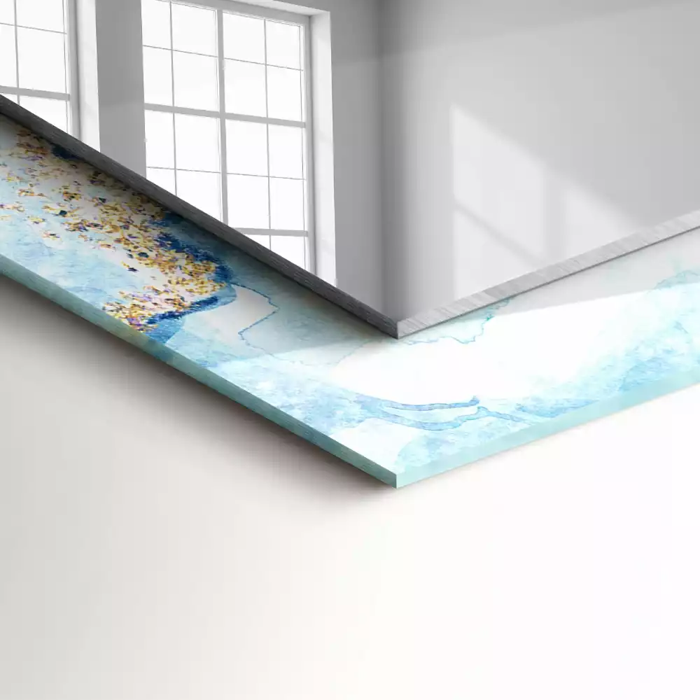 Espelho com moldura decorada Padrão abstrato de mármore