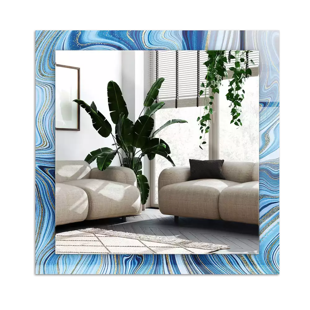 Espelho decorado Padrão azul abstrato