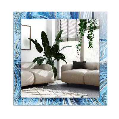 Espelho decorado Padrão azul abstrato