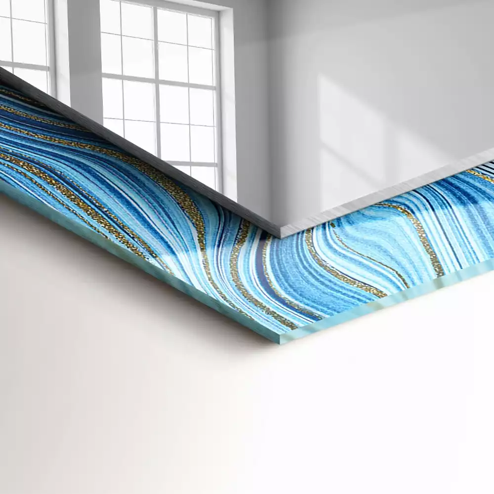 Espelho decorado Padrão azul abstrato