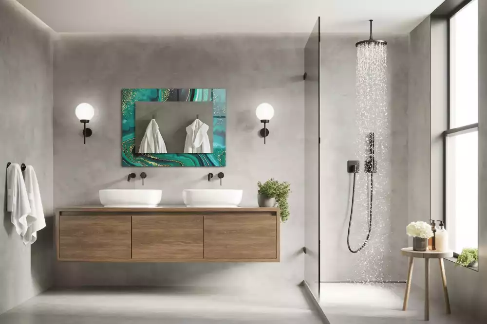 Espelho decorado Textura verde abstrata