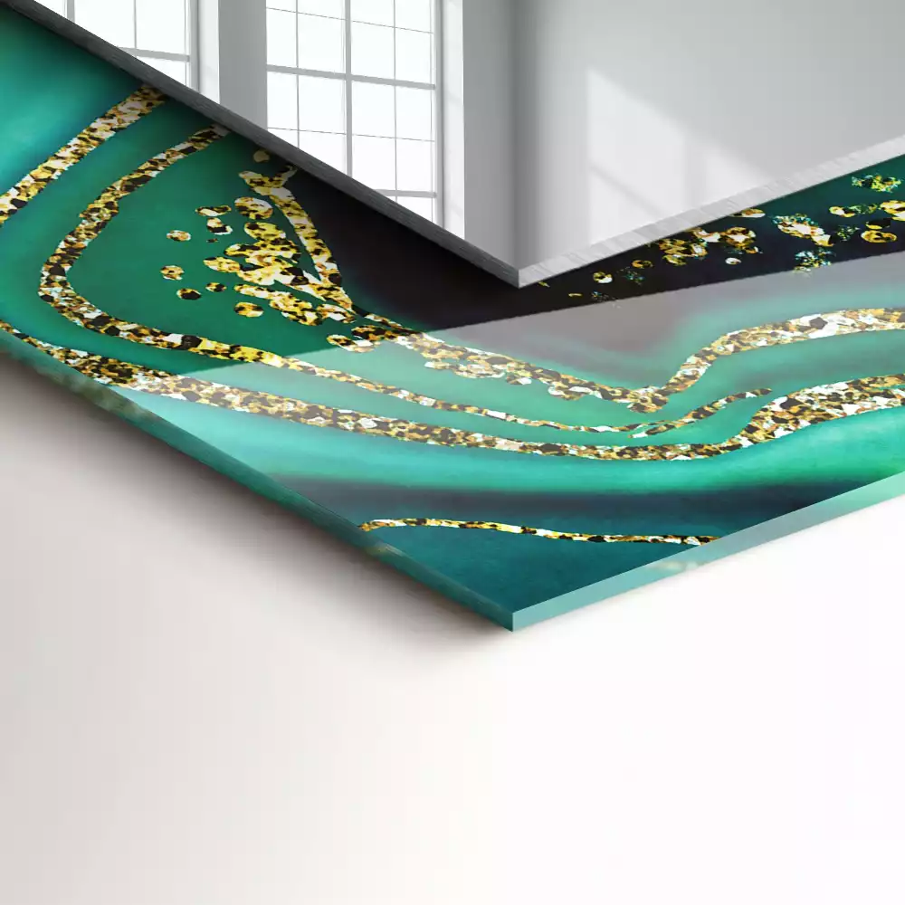 Espelho decorado Textura verde abstrata