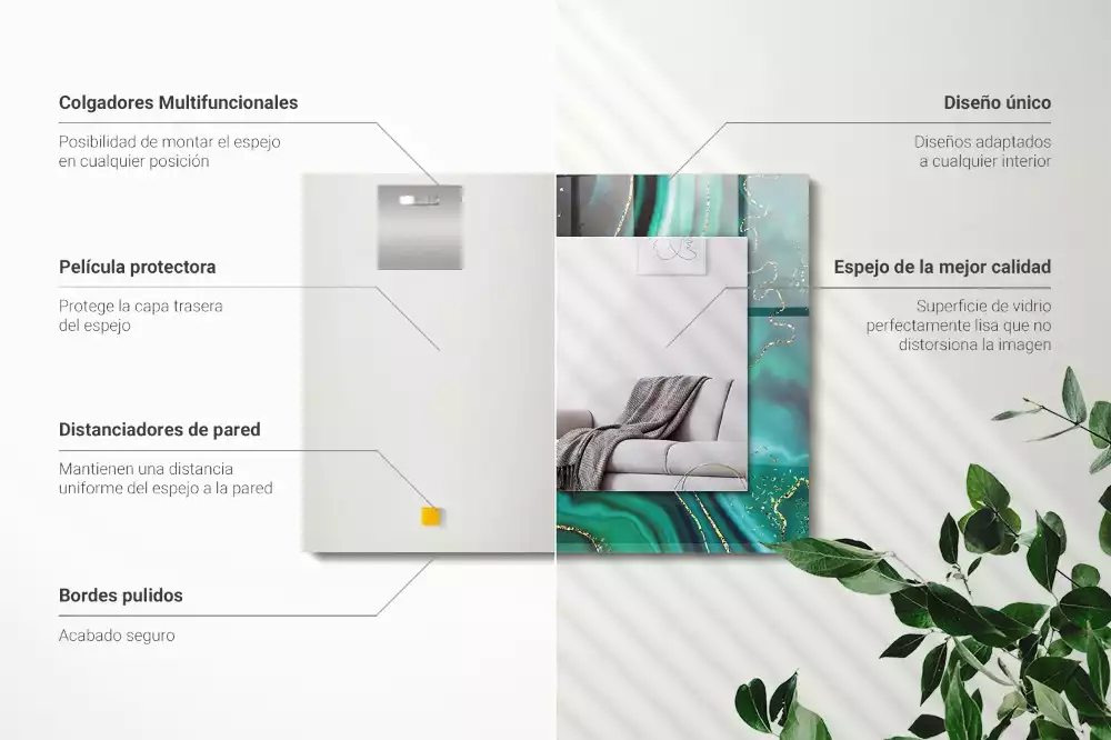 Espelho decorado Textura verde abstrata