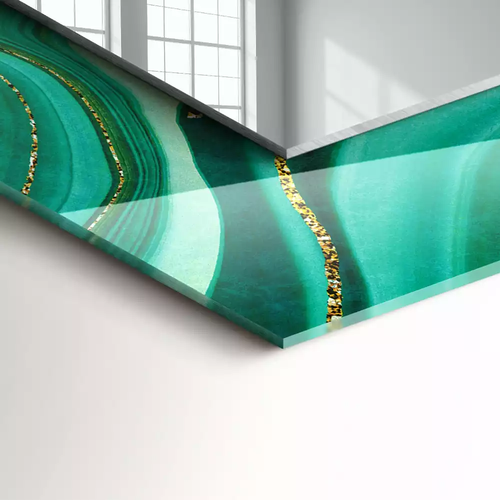 Espelho com moldura decorada Textura verde abstrata