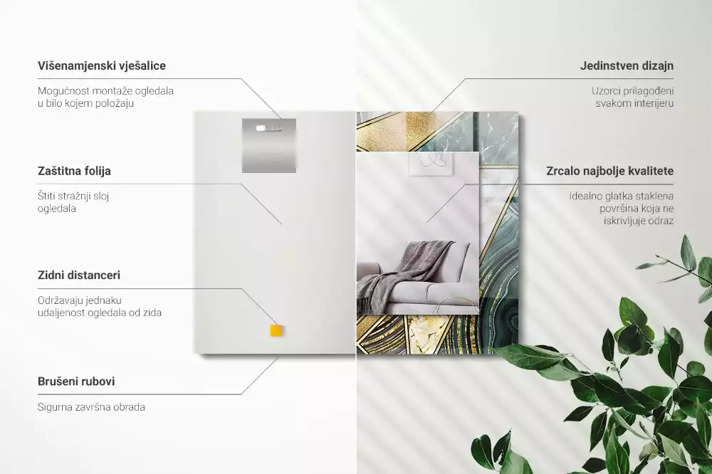 Espelho decorativo Padrões geométricos abstratos