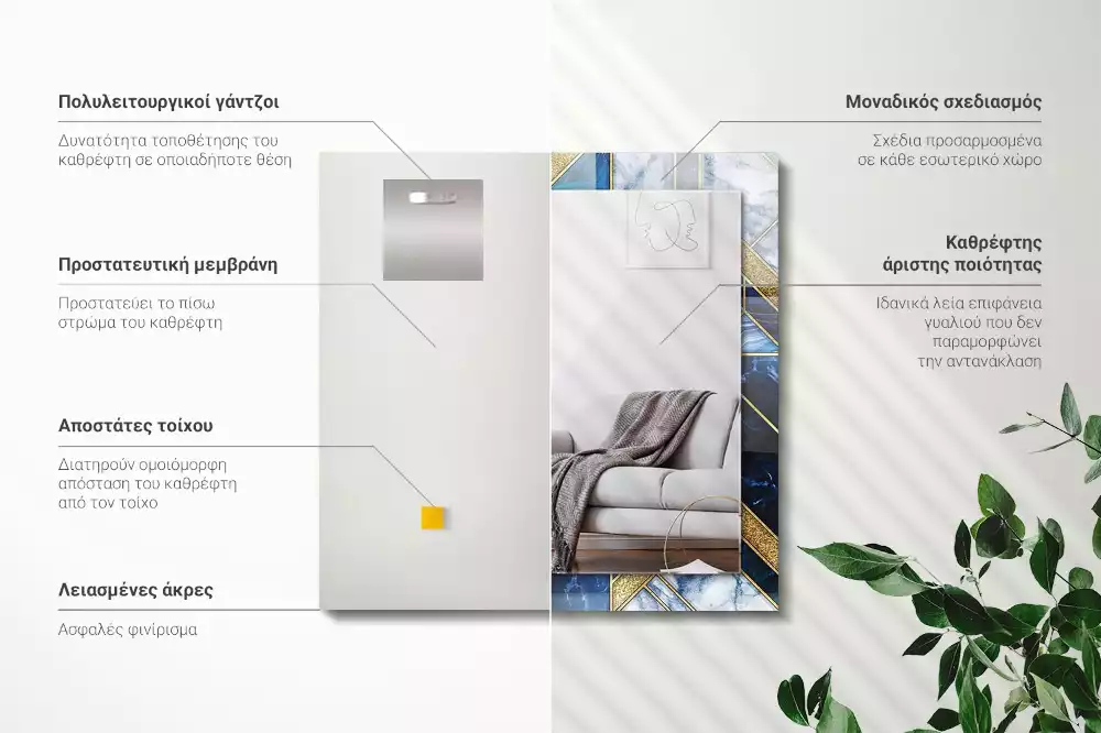 Espelho decorativo Mosaico geométrico abstrato