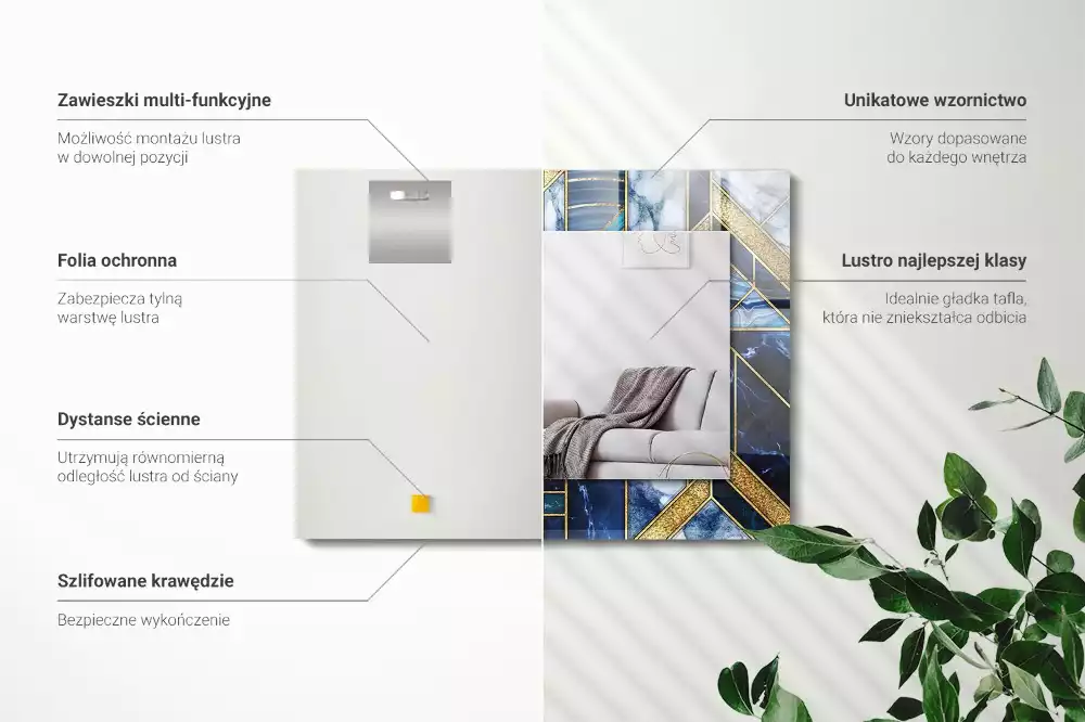 Espelho decorativo Mosaico geométrico abstrato