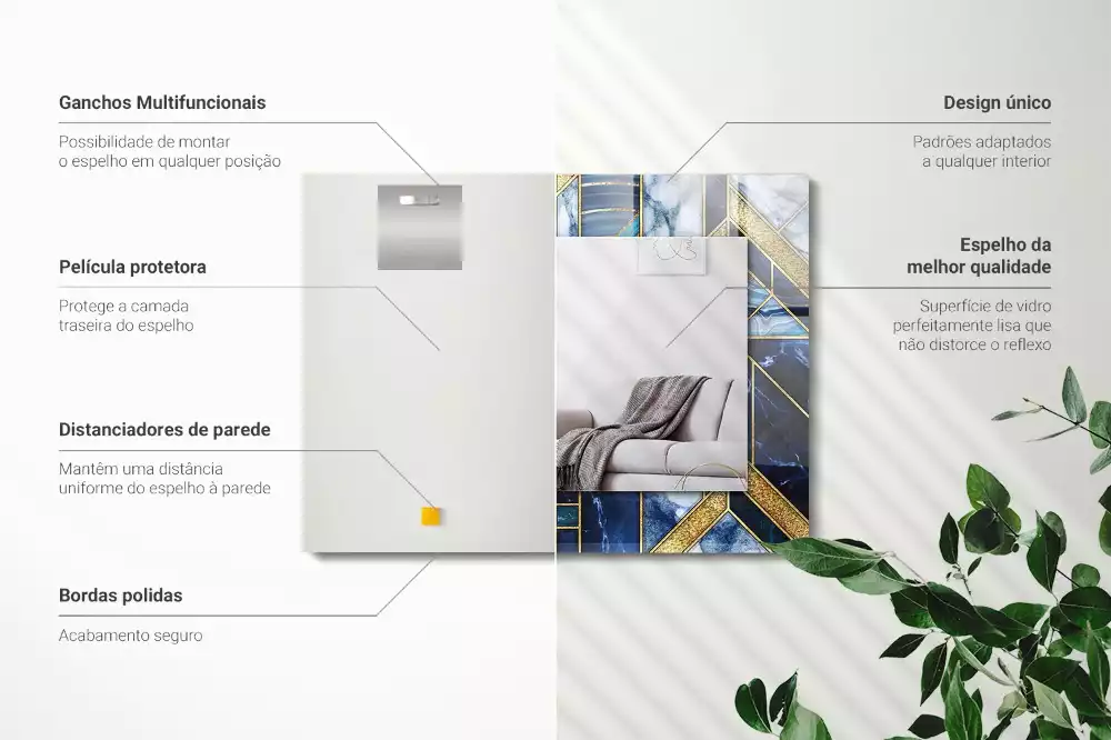 Espelho decorativo Mosaico geométrico abstrato