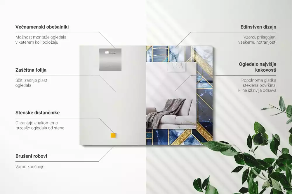 Espelho decorativo Mosaico geométrico abstrato