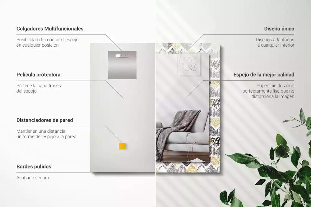 Espelho com moldura decorada Corações Coloridos