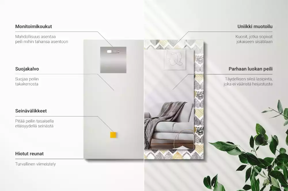 Espelho com moldura decorada Corações Coloridos