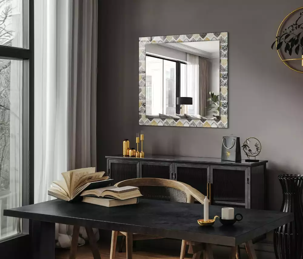 Espelho com moldura decorada Corações Coloridos