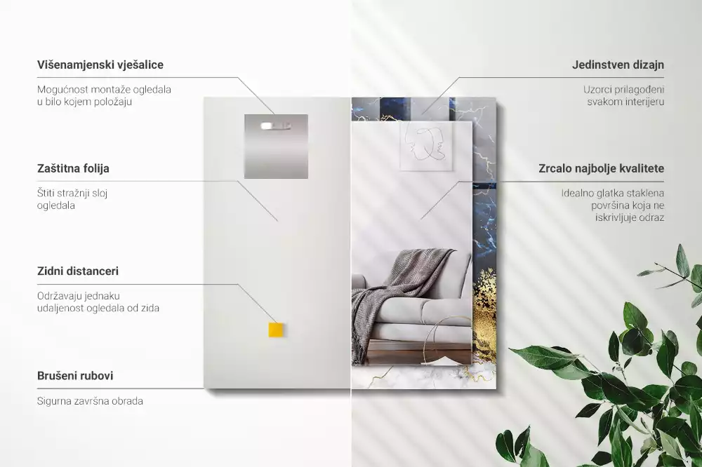 Espelho decorativo Abstração de mármore