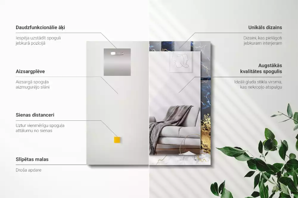 Espelho decorativo Abstração de mármore