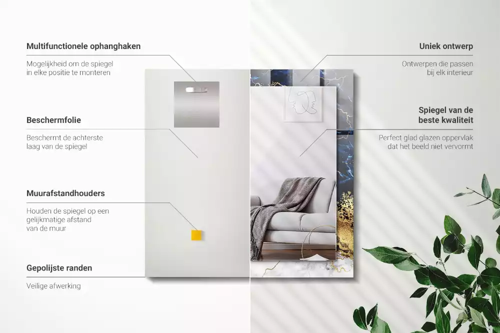 Espelho decorativo Abstração de mármore