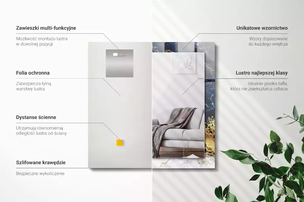 Espelho decorativo Abstração de mármore