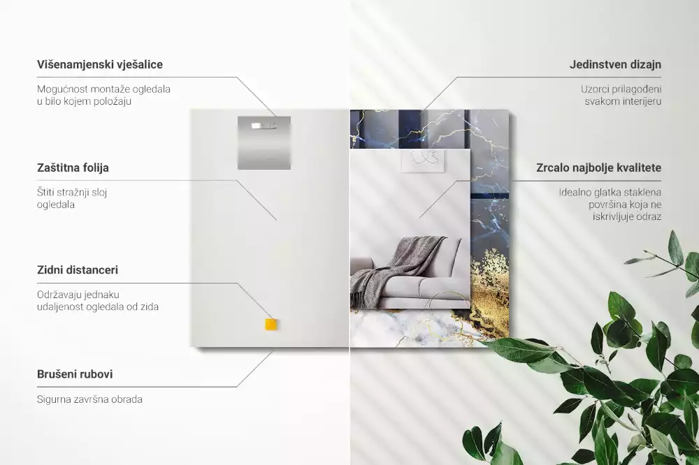 Espelho decorativo Abstração de mármore