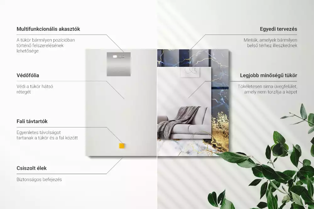 Espelho decorativo Abstração de mármore