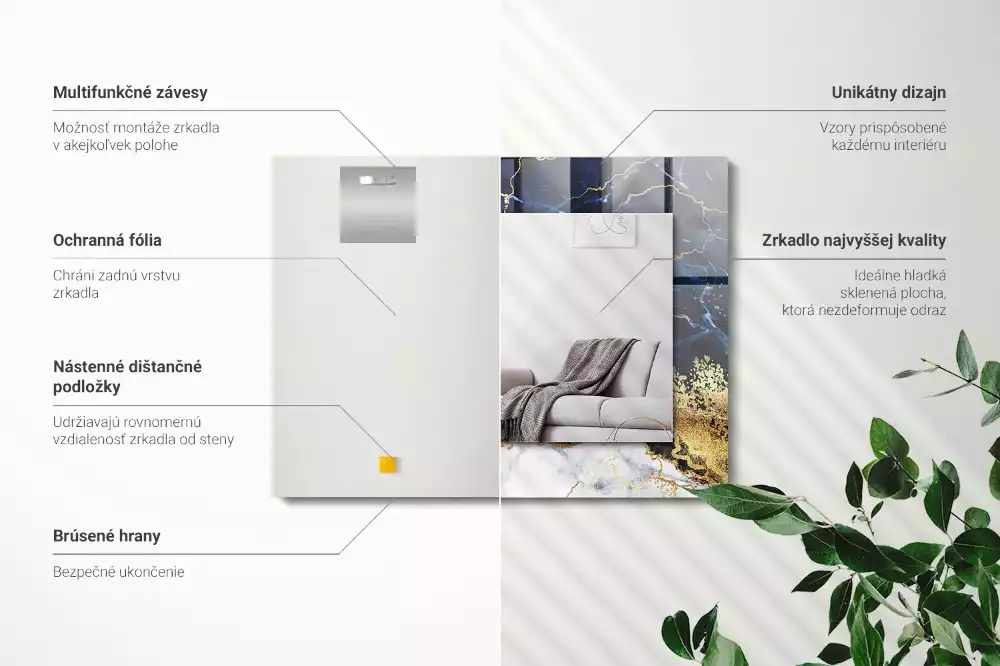 Espelho decorativo Abstração de mármore