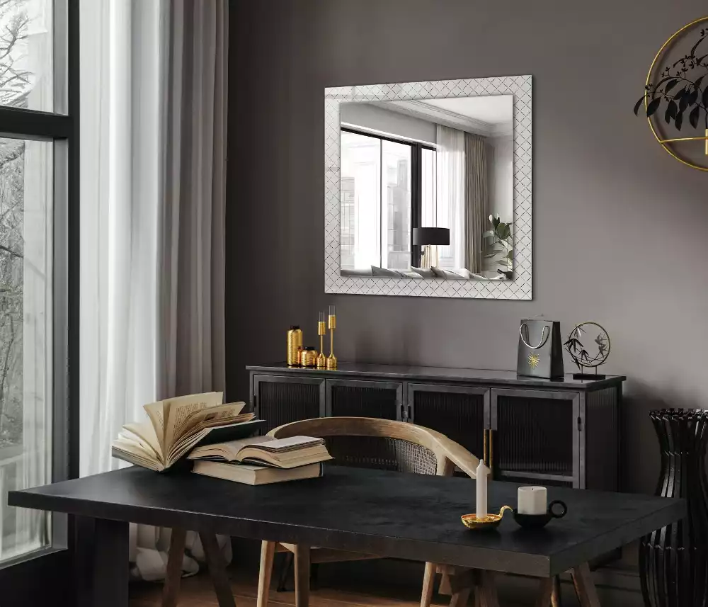 Espelho decorativo Linhas de padrão xadrez