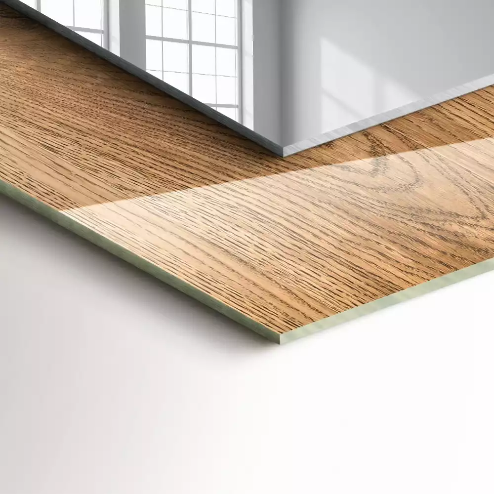 Espelho com moldura decorada Textura de madeira