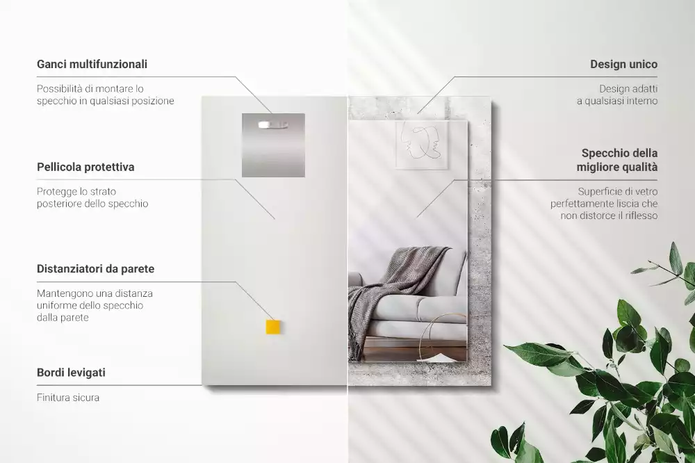 Espelho decorado Textura de parede de concreto