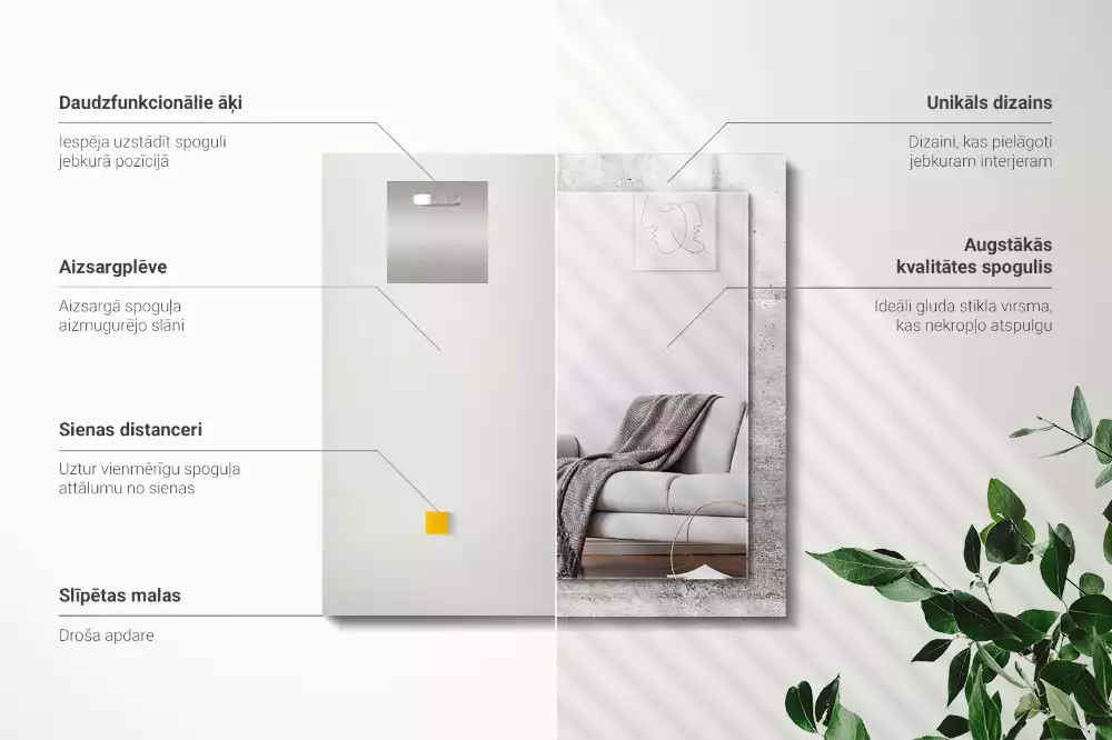 Espelho decorado Textura de parede de concreto