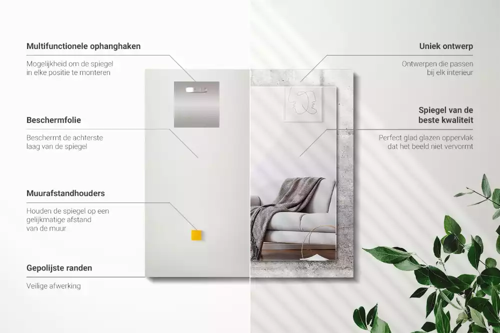 Espelho decorado Textura de parede de concreto