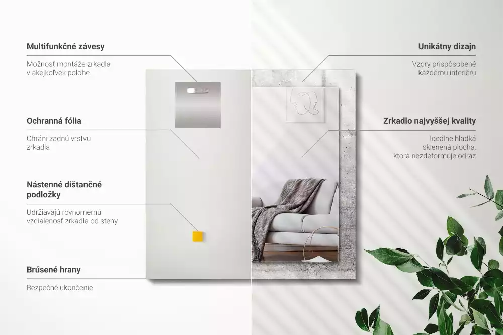 Espelho decorado Textura de parede de concreto