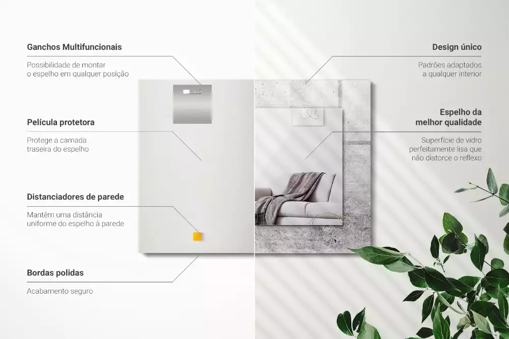 Espelho decorado Textura de parede de concreto