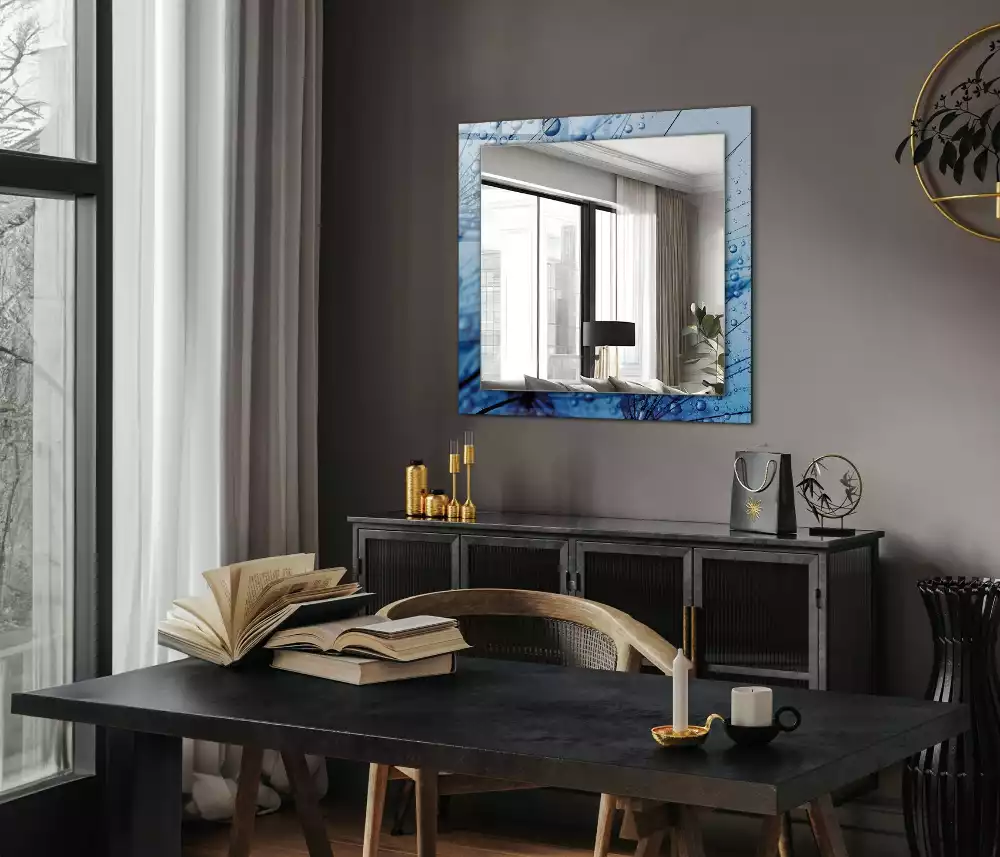 Espelho decorado Gotas em dentes-de-leão