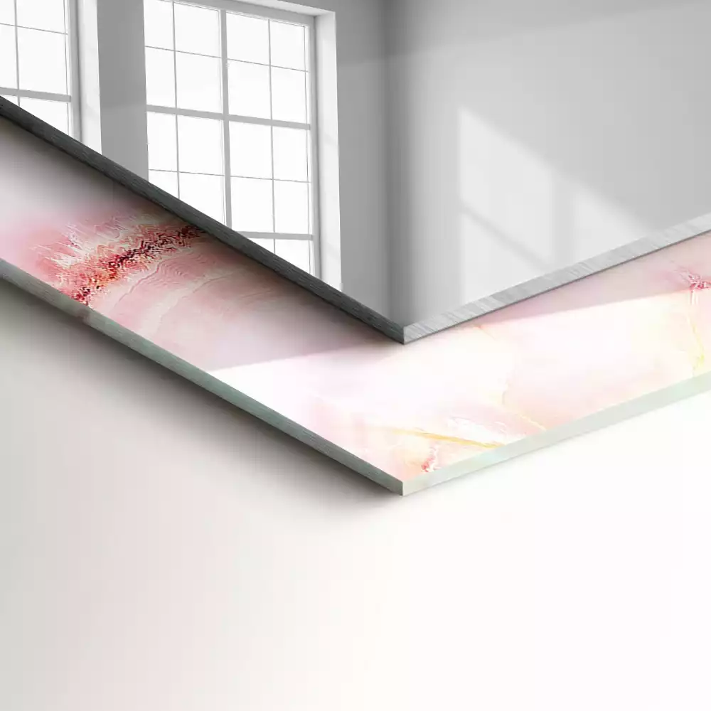 Espelho decorativo Padrão de mármore rosa