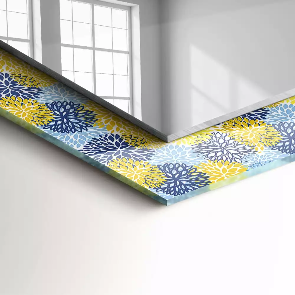 Espelho com moldura decorada Padrão floral colorido