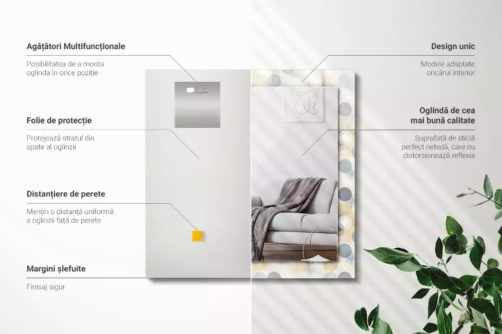 Espelho decorado Padrões circulares coloridos