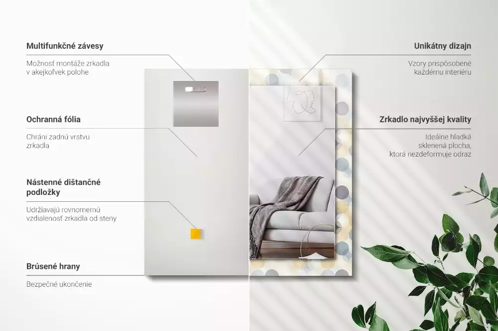 Espelho decorado Padrões circulares coloridos