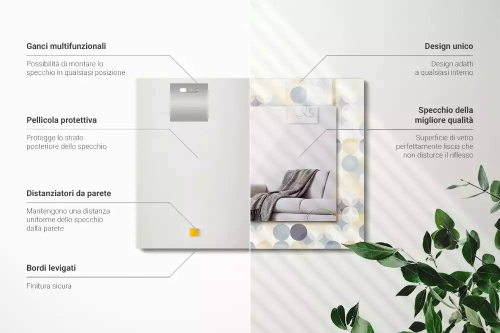 Espelho decorado Padrões circulares coloridos