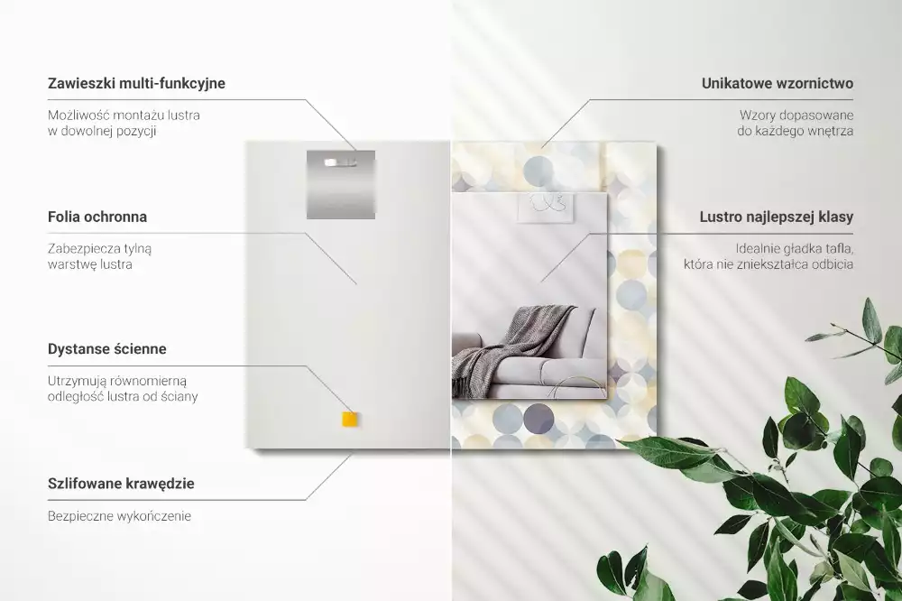 Espelho decorado Padrões circulares coloridos