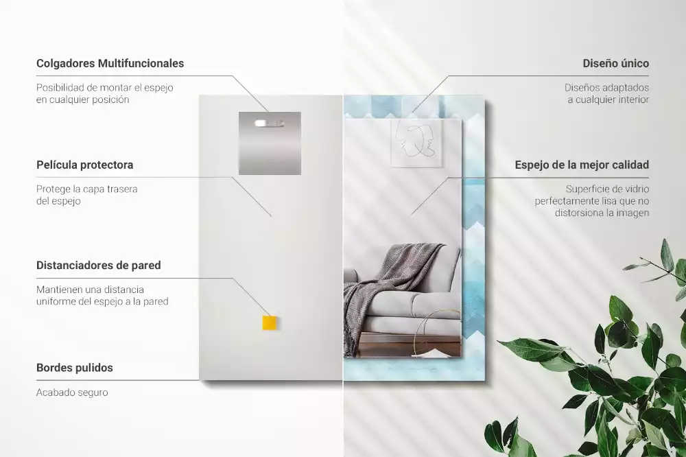 Espelho decorativo Padrão de gradiente em ziguezague