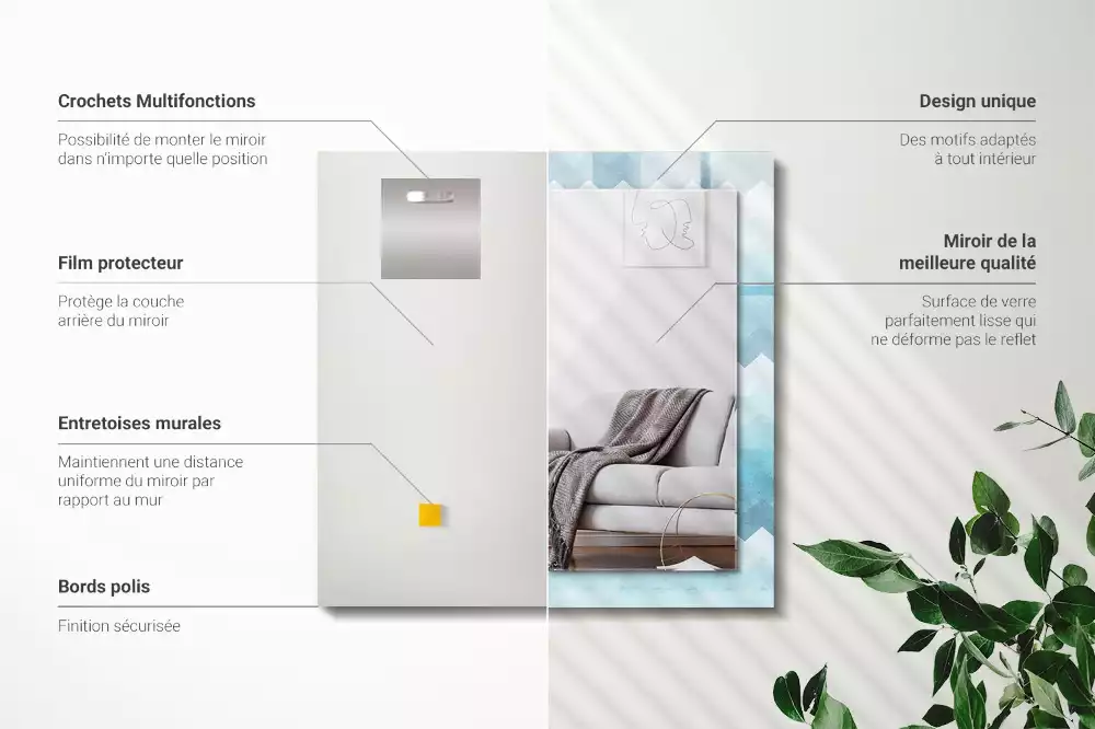 Espelho decorativo Padrão de gradiente em ziguezague