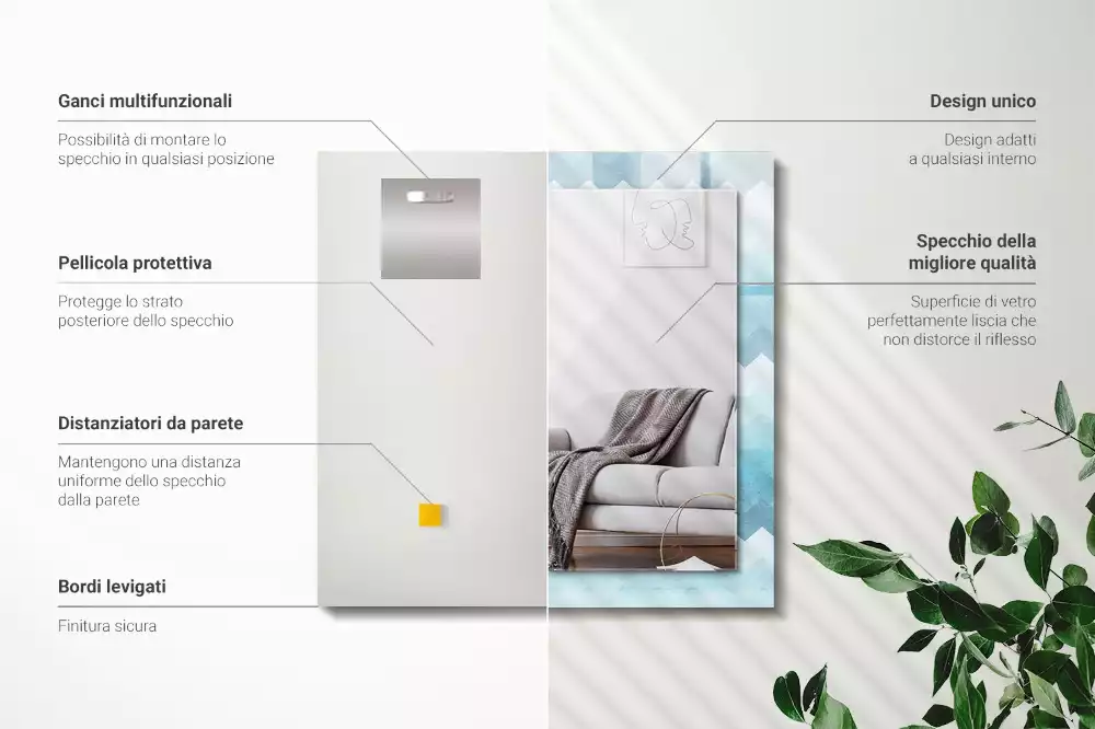 Espelho decorativo Padrão de gradiente em ziguezague