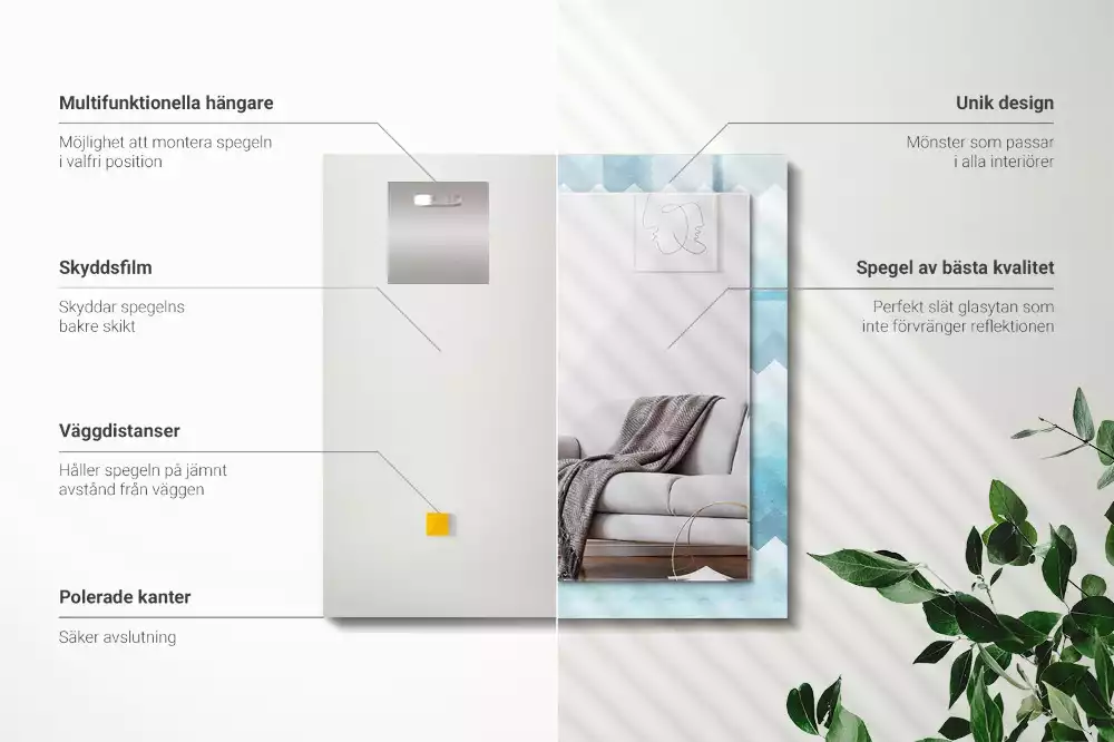 Espelho decorativo Padrão de gradiente em ziguezague