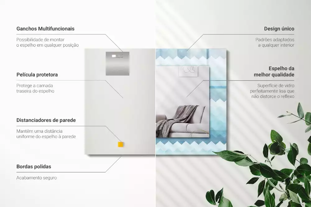 Espelho decorativo Padrão de gradiente em ziguezague