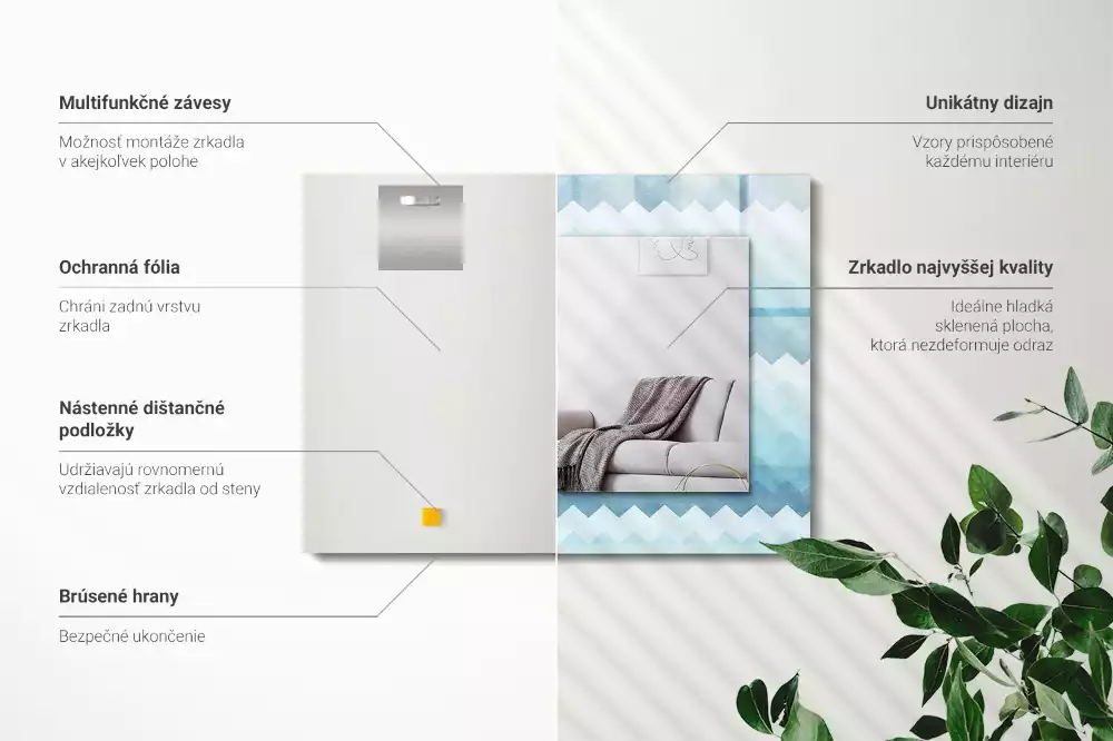 Espelho decorativo Padrão de gradiente em ziguezague